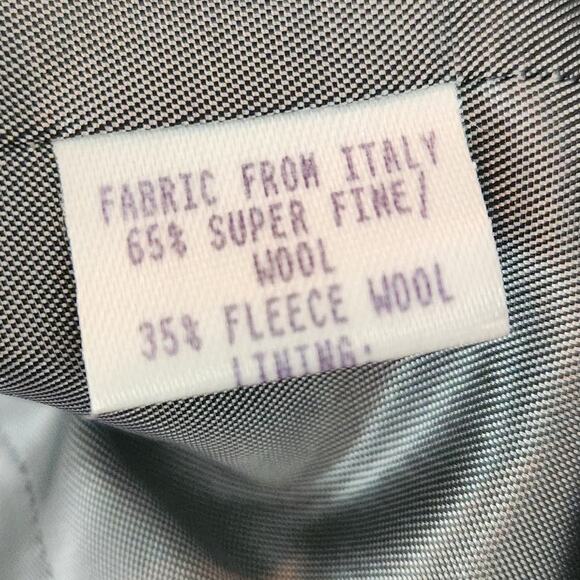 Vintage Zion New York Italian Wool Pinstripe Suit Asymmetrical lines Size 6 - Picture 9 of 12